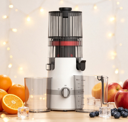 آبمیوه گیری کند و هوشمند Fresh Smart HJ102B – نسخه سنسور هوشمند با سیستم قفل ایمنی، دهانه 135 میلی‌متری، موتور پرس سرد 200 وات و خود تمیز شونده برای آبگیری روزانه مطمئن