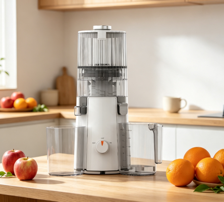 آبمیوه گیری خانگی Fresh Smart HJ102A با پرس سرد – عصاره گیر با سرعت کم 55 دور در دقیقه با دهانه ورودی 135 میلی‌متری، قطعات بدون BPA و قابل شستشو در ماشین ظرفشویی برای تغذیه روزانه خانواده
